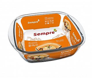 BANDEJA/FUENTE VIDRIO CUADRADA 2.4LTS LINEASEMPRE
