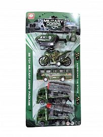SET AUTOS CON MOTO Y HELICOPTERO MILITAR EN BLISTER