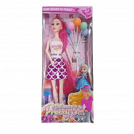 MUÑECA CON GLOBOS EN CAJA