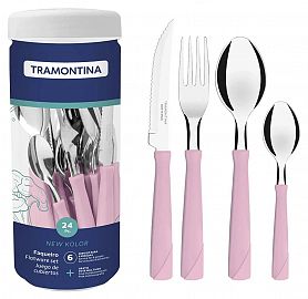 CUBIERTOS X 24PCS TRAMONTINA NEWKOLOR EN FRASCO